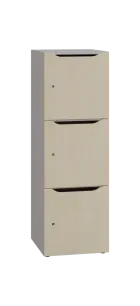 DOMINOU 33 úložná skříň 3-boxová, 1367x450x400 mm, korpus šedý, dvířka bříza světlá